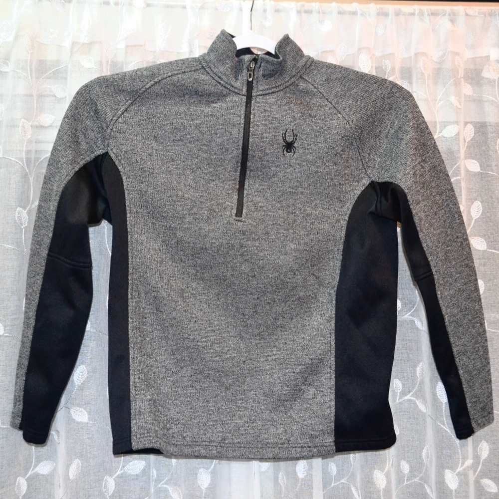 Spyder Grey & Black 1/4 Zip Sweater sz L